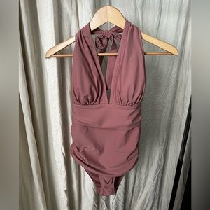 NWT Cupshe dusty pink halter one piece swimsuit